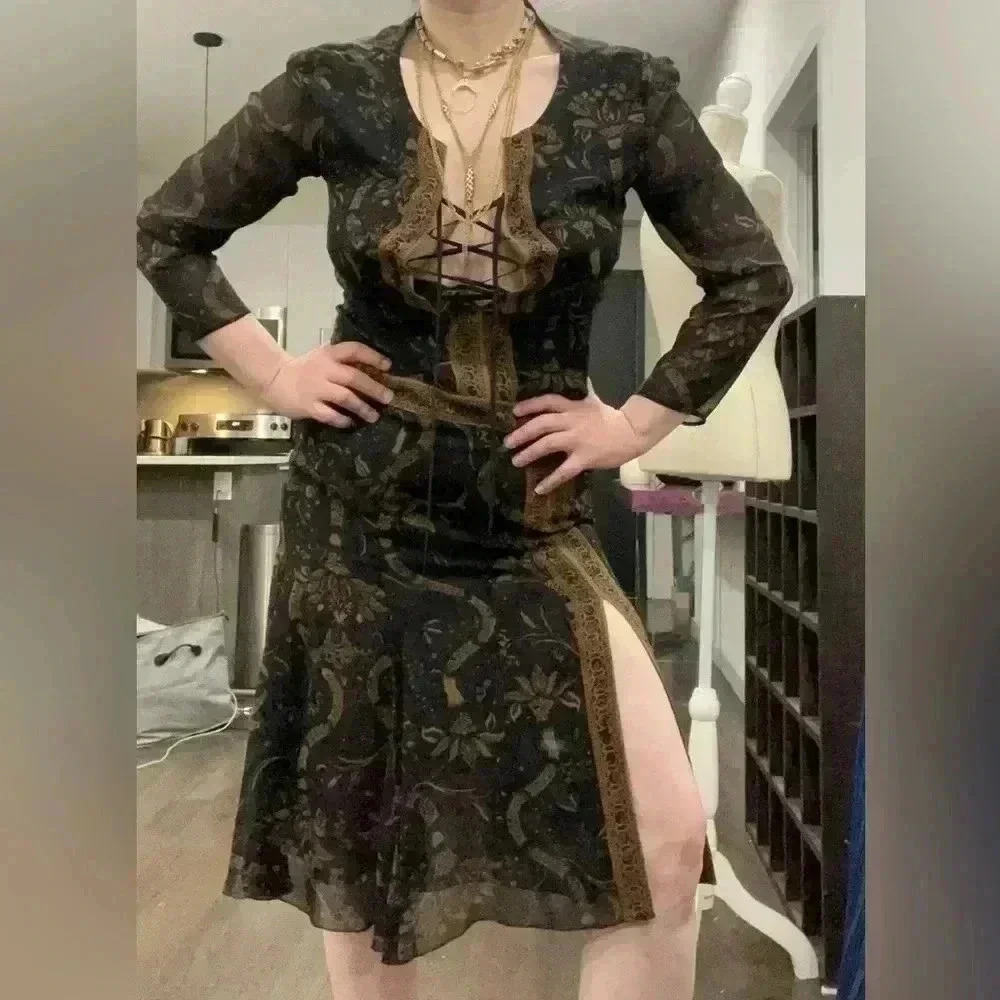 Floral Paisley Print Barbara Bui Midi Dress - Picture 3 of 17